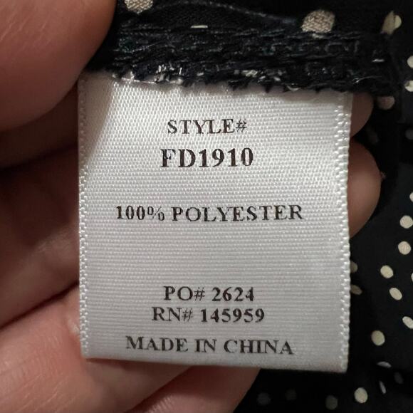 Dress‎ Forum Women's Navy Ruffle Sleeves Polka Dot Dress Size Medium - Picture 7 of 7